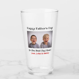 Verre Fête des pères Meilleur Papa Jamais Enfants Photo
