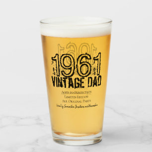 Verre Fête des pères Vintage année photo Typographie noi