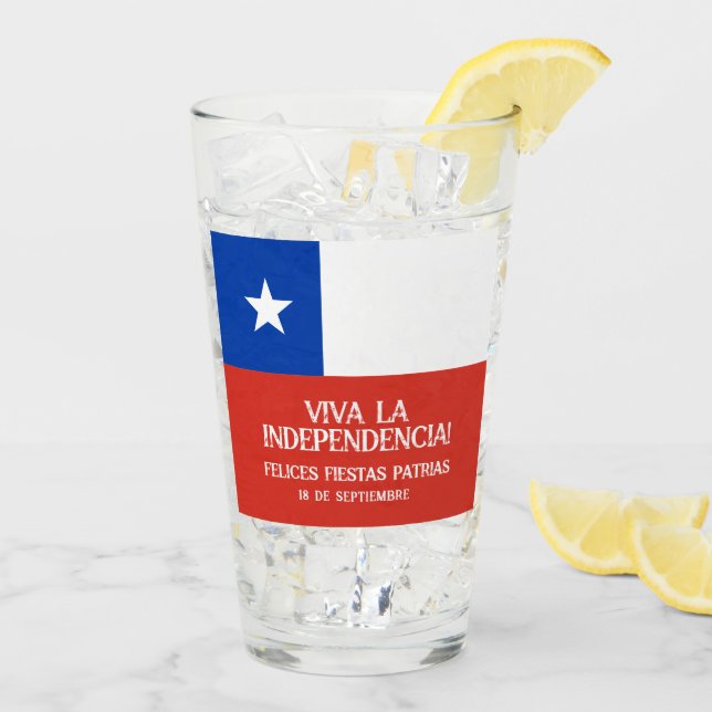 Verre Fêtes Patrias Fête de l'indépendance du Chili (Dos glace)