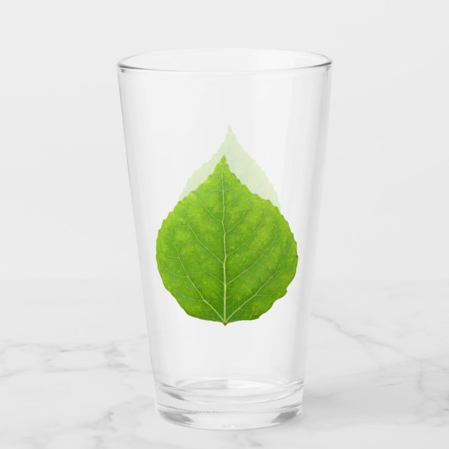 Verre Feuille d'Aspen vert #11 (Devant)