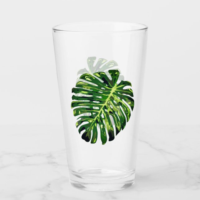 Verre Feuille de monstère tropicale - Exotique (Devant)