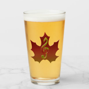 Verre Feuille d'érable rouge dans l'harmonie des couleur