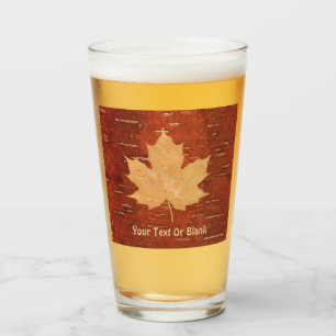 Verre Feuille d'érable sur écorce de bouleau intérieur