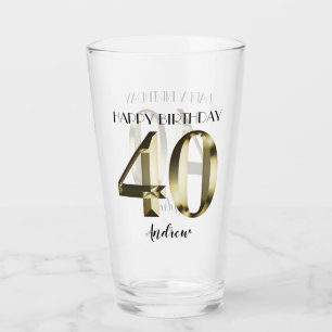 Verre Feuille d'or métallique 40e anniversaire