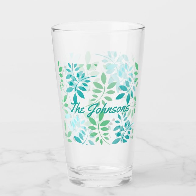 Verre Feuilles bleu vert (Devant)