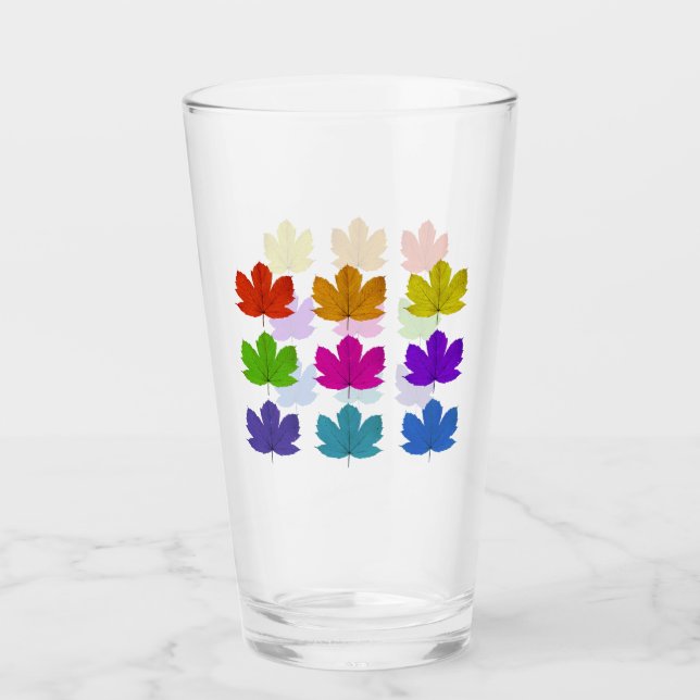 Verre Feuilles d'érable colorés (Devant)