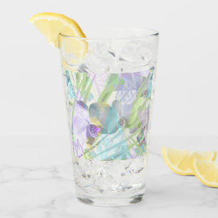 Verre feuilles d'orchidées et de palmiers, tropicale