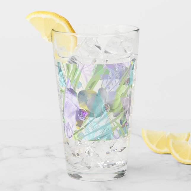 Verre Feuilles d'orchidées et de palmiers, tropicale (Devant glace)