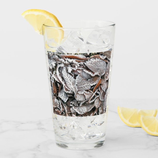 VERRE FEUILLES HIVER (Devant glace)