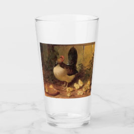 Verre Fier Mère Hen et ses poussins (Poulets Bébés)