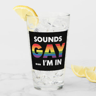 Verre Fièrement arc-en-ciel LGBTQ Sounds Gay I'm Rainbow