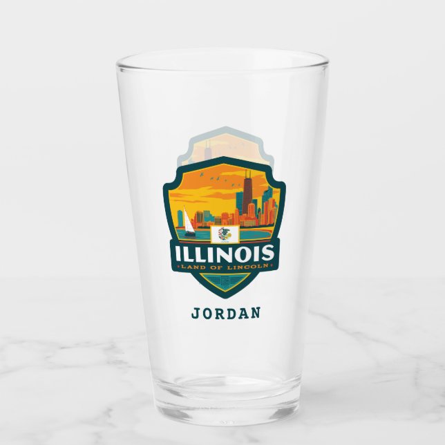 Verre Fierté de l'État | Illinois (Devant)