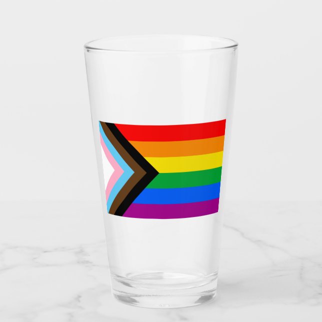 Verre FIERTÉ LGBT (Progress Pride) (Devant)