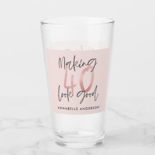 Verre Fille parties scintillant rose moderne design 40e 
