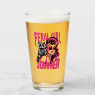 Verre Fille sauvage vintage été Opossum Drôle Raton lave