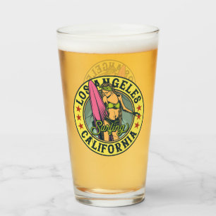 Verre Fille surfeuse de bière Los Angeles Californie
