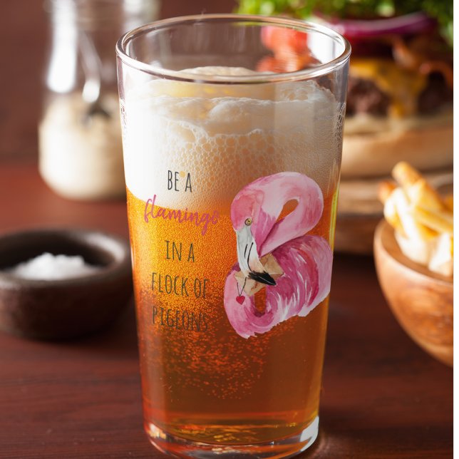 Verre Flamant rose Aquarelle Exotique Rose Moderne Avec  (Créateur téléchargé)
