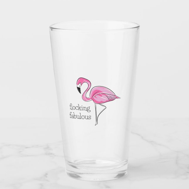 Verre Flamant rose rose Flocking Fabulous (Devant)