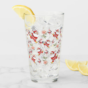 Verre Flamant rose tropical Père Noël Motif de Noël
