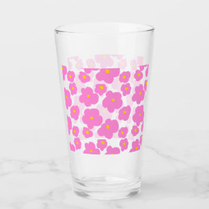 Verre Fleur marguerite rose jaune moderne motif élégant