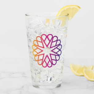 Verre Fleur radiale à dégradé néon minimaliste