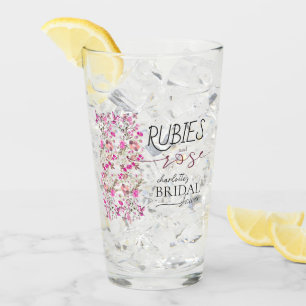 Verre Fleur sauvage personnalisé Ruby Rose Fête des mari