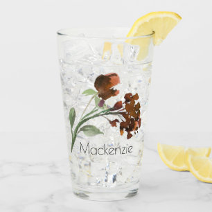 Verre Fleur sauvage   Terracotta Orange Bohemian Custom