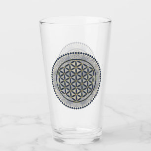 Verre FLEURS DE VIE - Symbole de géométrie sacrée Art 1