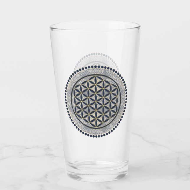 Verre FLEURS DE VIE - Symbole de géométrie sacrée Art 1 (Devant)