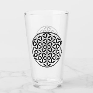 Verre FLEURS DE VIE - Symbole de géométrie sacrée plein