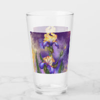 Verre Fleurs Iris Violet - Peinture