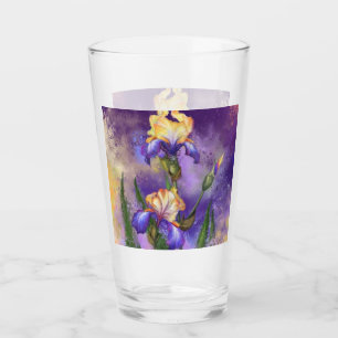 Verre Fleurs Iris Violet - Peinture