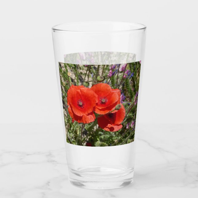 VERRE FLEURS POPPY (Devant)