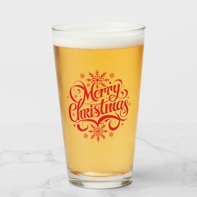 Verre Flocons de Noël (Devant (rempli))