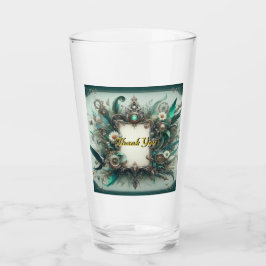Verre Floral Steampunk Mariage vert et argent