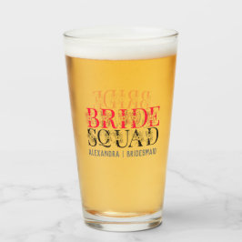 Verre Flore de l'équipe de mariée personnalisée
