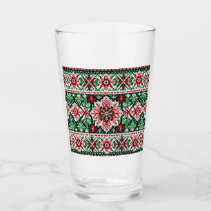 Verre Foire de Noël/hiver île rouge et verte