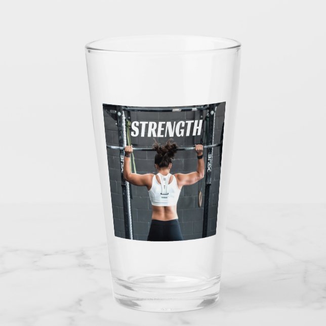 Verre Force Fittness Femmes Muscle Worout Motivationnel (Devant)