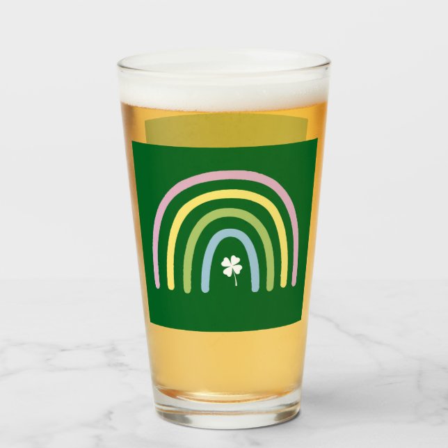 Verre Four Leaf Clover Rainbow St Patrick's Day (Devant (rempli))