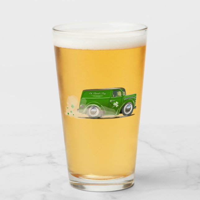 Verre Fourgon de dessin animé vintage de la Saint Patric (Devant (rempli))