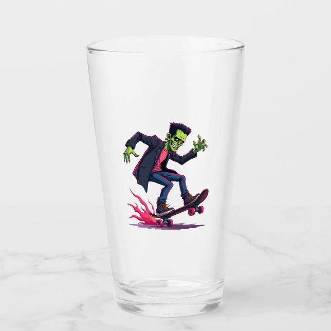 Verre Frankenstein Skater � Cool Halloween Streetwear Sh (Devant)