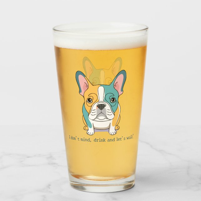 Verre French Bulldog fun  (Devant (rempli))