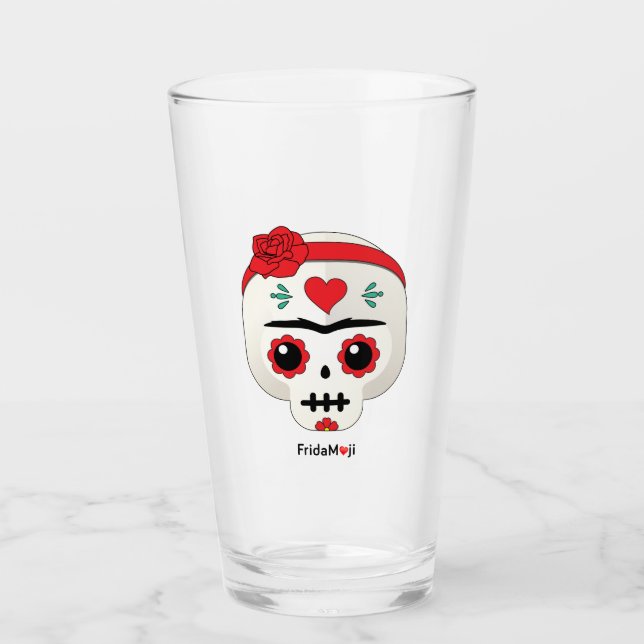 Verre Frida Kahlo | FridaMoji - crâne de sucre (Devant)
