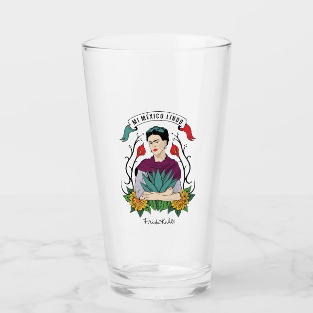 Verre Frida Kahlo | Mi Mexico Lindo (Devant)