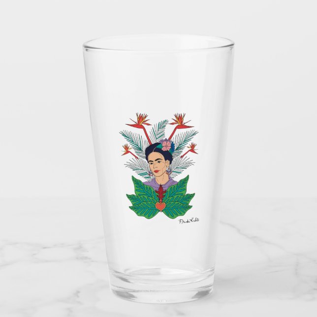 Verre Frida Kahlo | Oiseaux de Paradis Floral Graphic (Devant)