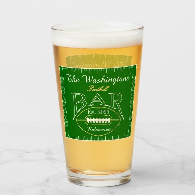 Verre Fun American Football Bar Boire Bière Pint Bière (Devant (rempli))