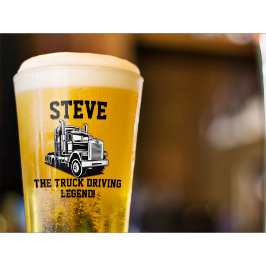 Verre Funky Transport Semi Truck Driver Nom personnalisé