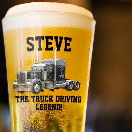 Verre Funky Transport Semi Truck Driver Nom personnalisé