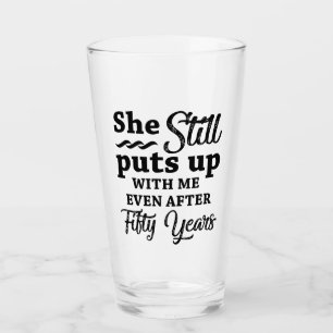 Verre Funny 50e anniversaire de Mariage