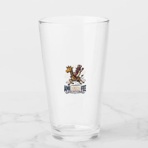 Verre Funny Amerigiraffee Patriotique Giraffe Chemise Ho